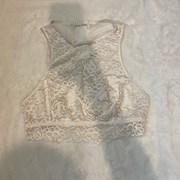 Victoria's Secret Tops - Victoria's Secret Lace Crop Top - Cream